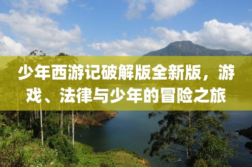 少年西游记破解版全新版，游戏、法律与少年的冒险之旅