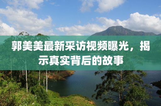 郭美美最新采访视频曝光，揭示真实背后的故事