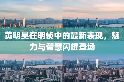 黄明昊在明侦中的最新表现，魅力与智慧闪耀登场