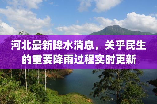 河北最新降水消息，关乎民生的重要降雨过程实时更新