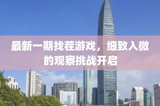 最新一期找茬游戏，细致入微的观察挑战开启