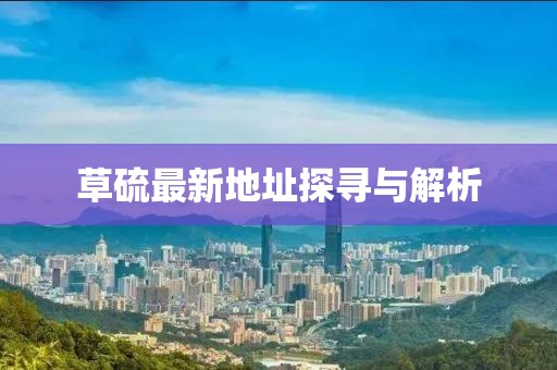 草硫最新地址探寻与解析