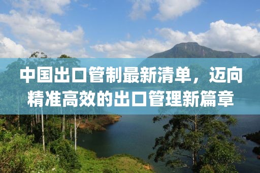 中国出口管制最新清单，迈向精准高效的出口管理新篇章