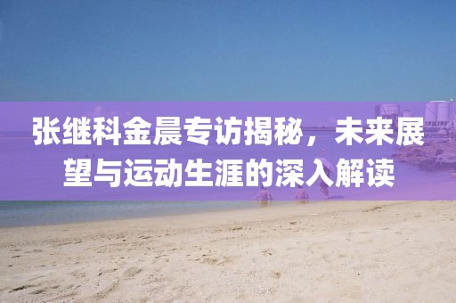 张继科金晨专访揭秘，未来展望与运动生涯的深入解读