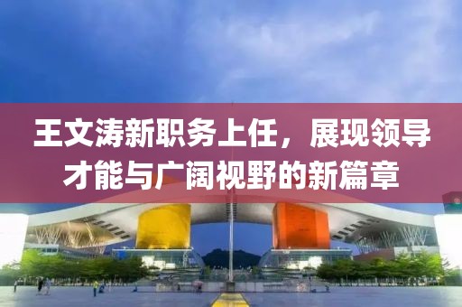 王文涛新职务上任，展现领导才能与广阔视野的新篇章