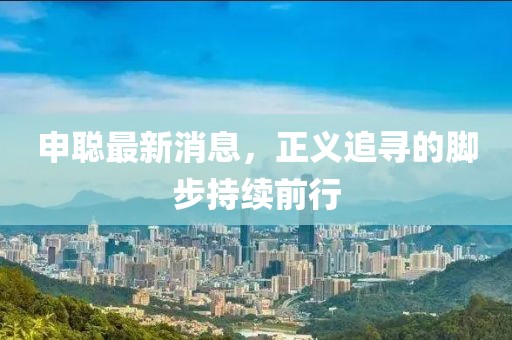 申聪最新消息，正义追寻的脚步持续前行