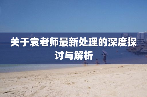 关于袁老师最新处理的深度探讨与解析