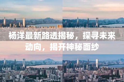 杨洋最新路透揭秘，探寻未来动向，揭开神秘面纱