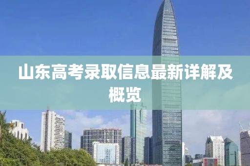 山东高考录取信息最新详解及概览