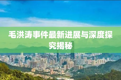 毛洪涛事件最新进展与深度探究揭秘