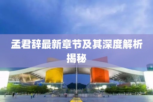 孟君辞最新章节及其深度解析揭秘