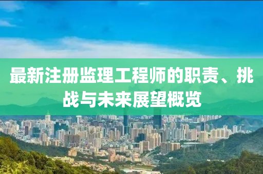 最新注册监理工程师的职责、挑战与未来展望概览