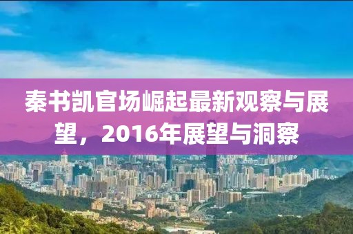 秦书凯官场崛起最新观察与展望，2016年展望与洞察