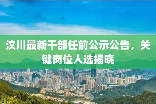 汶川最新干部任前公示公告，关键岗位人选揭晓