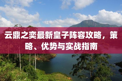 云鼎之奕最新皇子阵容攻略，策略、优势与实战指南