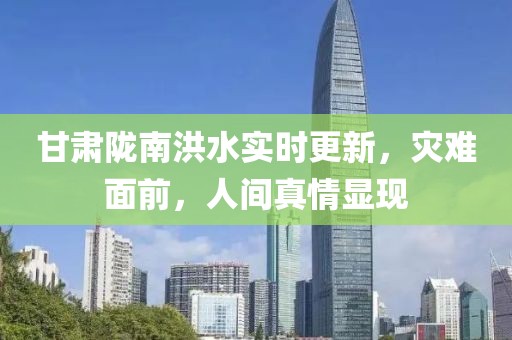 甘肃陇南洪水实时更新，灾难面前，人间真情显现