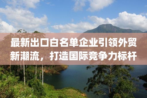 最新出口白名单企业引领外贸新潮流，打造国际竞争力标杆
