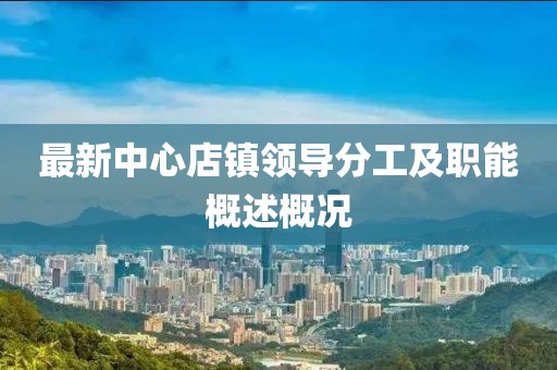 最新中心店镇领导分工及职能概述概况