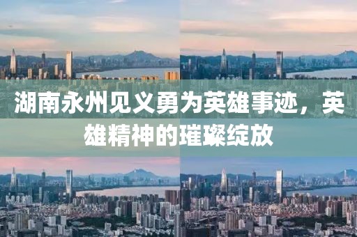 湖南永州见义勇为英雄事迹，英雄精神的璀璨绽放