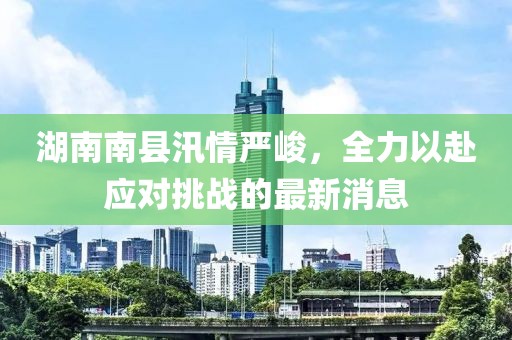 湖南南县汛情严峻，全力以赴应对挑战的最新消息