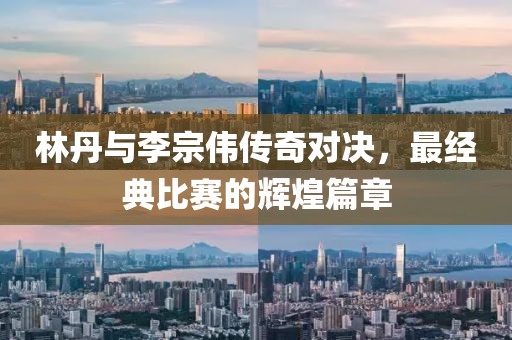 林丹与李宗伟传奇对决，最经典比赛的辉煌篇章