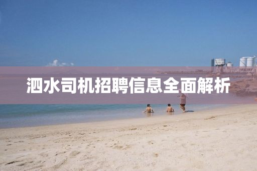 泗水司机招聘信息全面解析