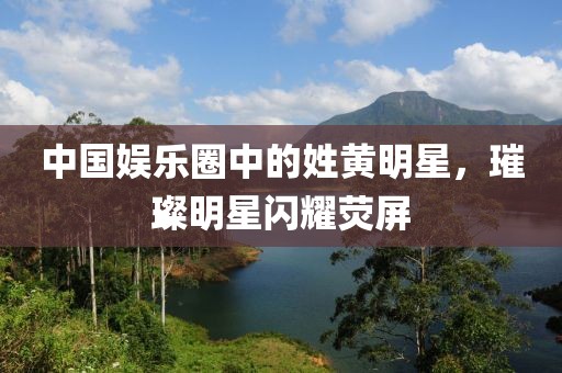 中国娱乐圈中的姓黄明星，璀璨明星闪耀荧屏