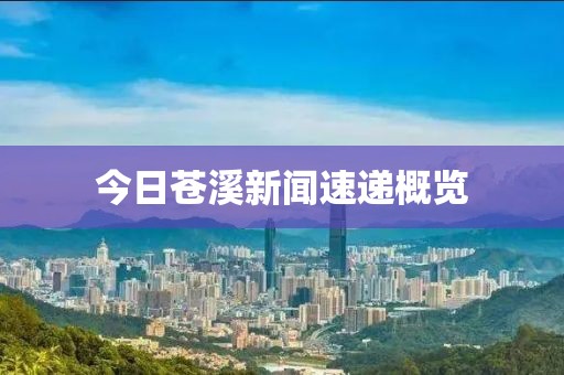 今日苍溪新闻速递概览