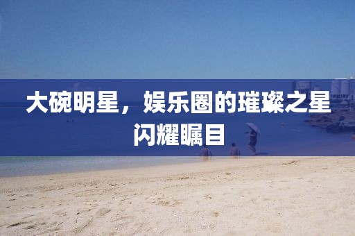 大碗明星，娱乐圈的璀璨之星闪耀瞩目