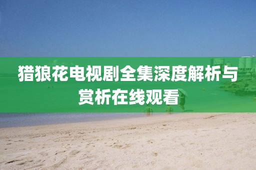 猎狼花电视剧全集深度解析与赏析在线观看