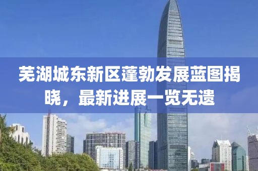 芜湖城东新区蓬勃发展蓝图揭晓，最新进展一览无遗