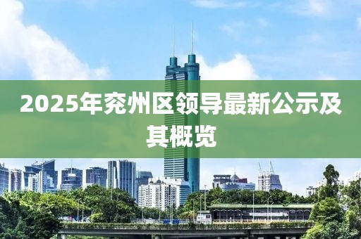 2025年兖州区领导最新公示及其概览