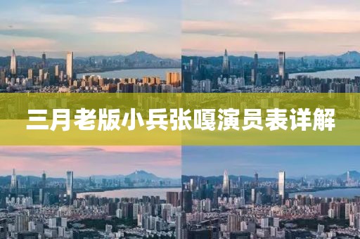 三月老版小兵张嘎演员表详解