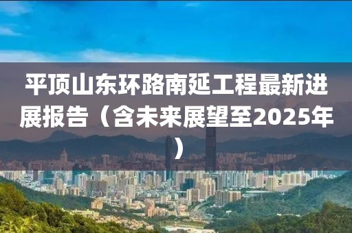 平顶山东环路南延工程最新进展报告（含未来展望至2025年）