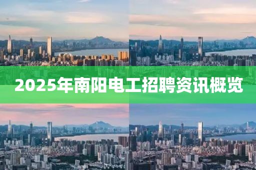 2025年南阳电工招聘资讯概览
