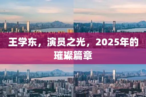 王学东，演员之光，2025年的璀璨篇章