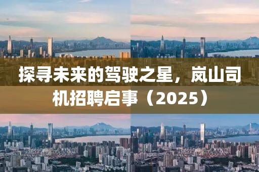 探寻未来的驾驶之星，岚山司机招聘启事（2025）