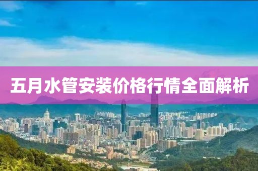五月水管安装价格行情全面解析