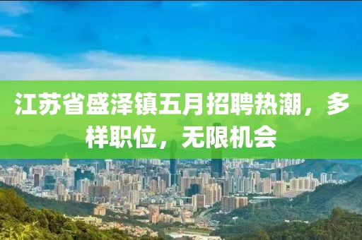 江苏省盛泽镇五月招聘热潮，多样职位，无限机会