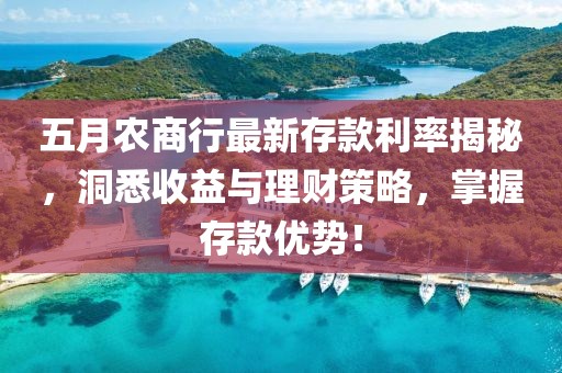 五月农商行最新存款利率揭秘，洞悉收益与理财策略，掌握存款优势！