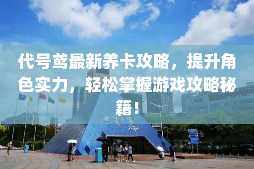 代号鸢最新养卡攻略，提升角色实力，轻松掌握游戏攻略秘籍！