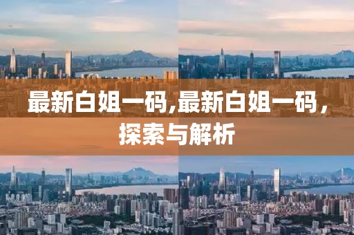 最新白姐一码,最新白姐一码，探索与解析