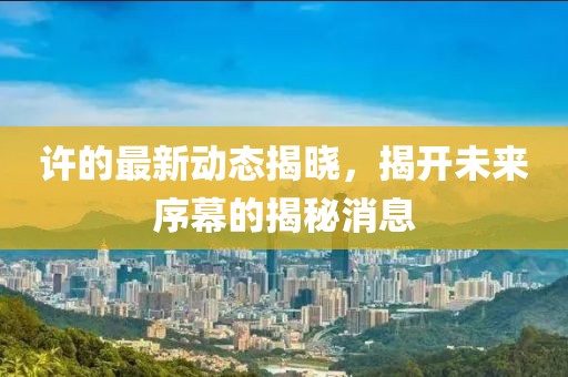 许的最新动态揭晓，揭开未来序幕的揭秘消息