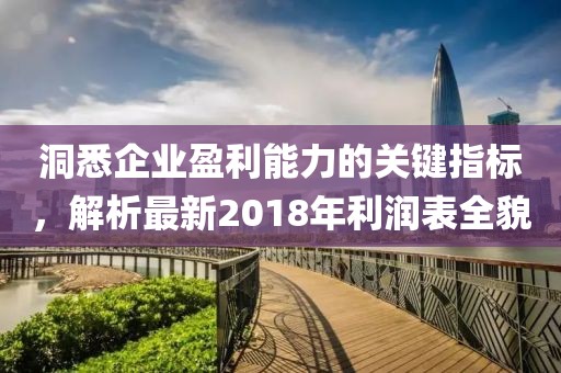 洞悉企业盈利能力的关键指标，解析最新2018年利润表全貌