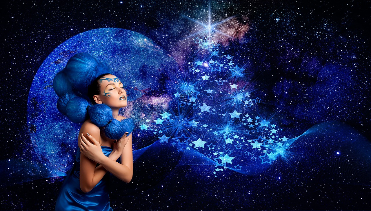 鞠婧祎蓝色璀璨星辰照，独特魅力闪耀星空
